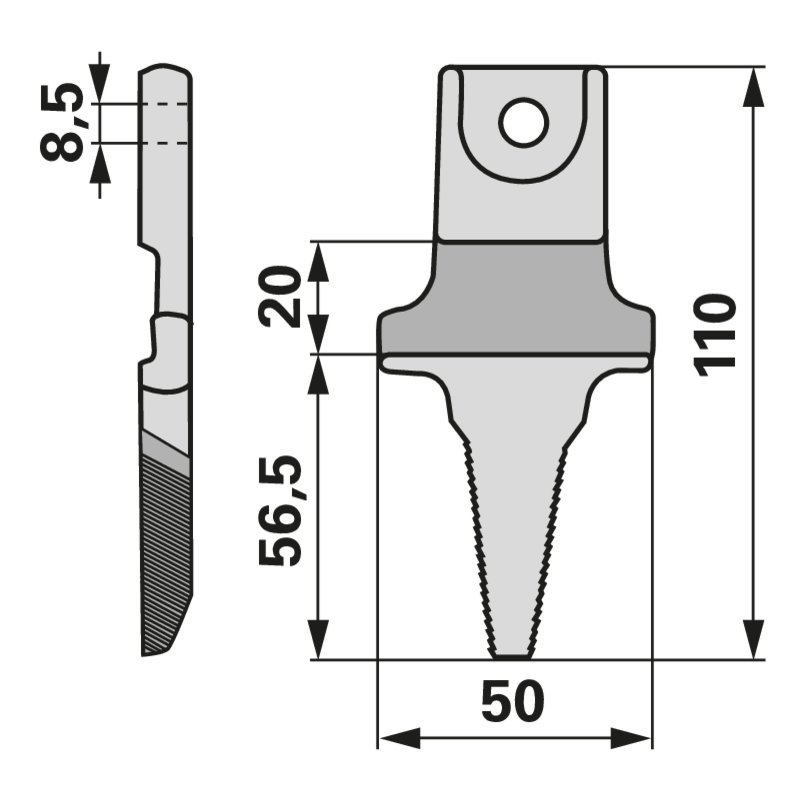 Einzel-Zahn BCS (Finger) Vgl.-Nr. 52458714T für Mähmesser "Laser Elasto"