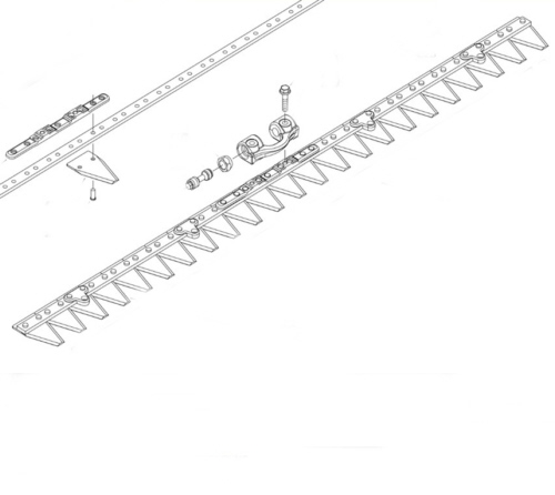 Mähmesser Ferrari 135 cm Laser EL (Elasto) Obermeser Vgl.-Nr.59058771T für Ferrari-Einachsgeräte  520 / 530 / 320 / 328 / 338 / 340 / 360 und BCS-Einachsgeräte 620 / 728 / 738 / 746 / 750 u.a.